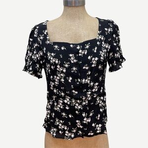 ELODIE Floral Button Front Blouse S